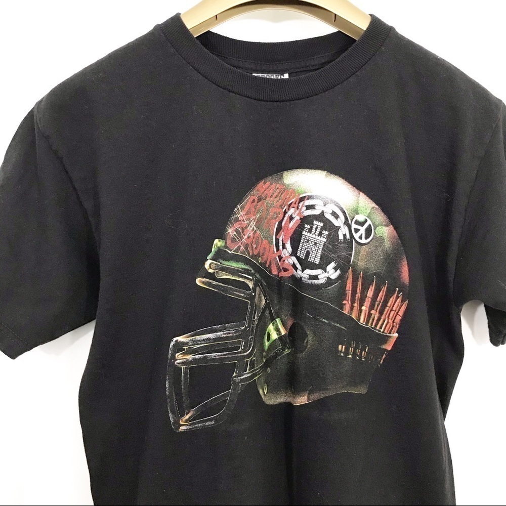 Crooks & Castles Full Metal T Shirt Helmet Graphic Tee Spellout Top Retro